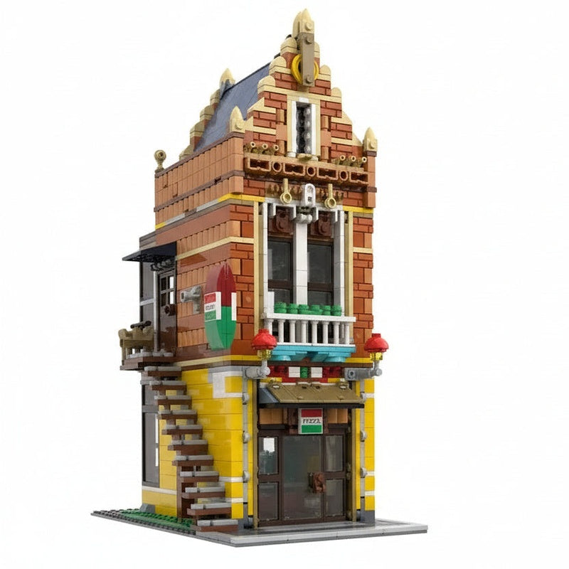 Pizzeria MOC Building Kit Italian Restaurant Architecture Model - 1