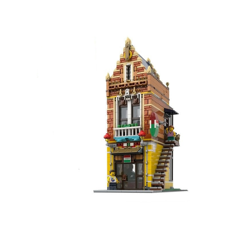 Pizzeria MOC Building Kit Italian Restaurant Architecture Model - 2