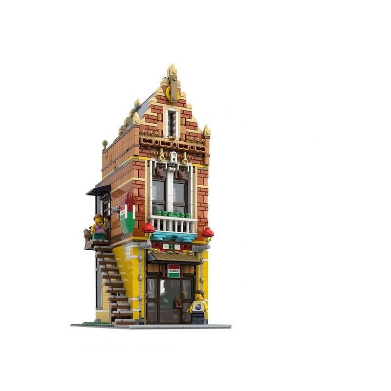 Pizzeria MOC Building Kit Italian Restaurant Architecture Model - 3