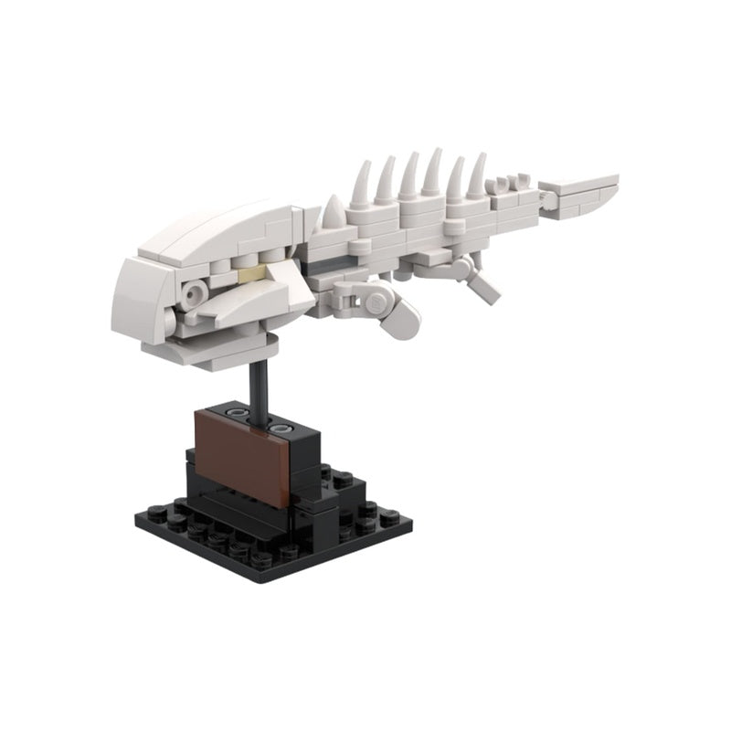 Plesiosaurus And Armored Fish MOC Fossil Building Kit | Marine Display Model - 2
