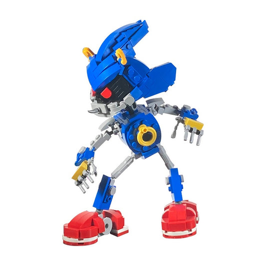Posable Blue Cybernetic Hedgehog Building Kit | LEGO-Compatible MOC - 4
