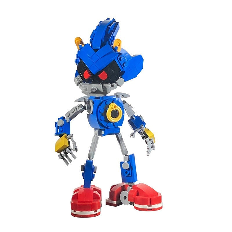 Posable Blue Cybernetic Hedgehog MOC Building Kit | Robot Animal Model - 2
