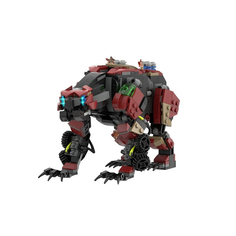 Post-Apocalyptic Bionic Fire Bear Mecha MOC Building Kit - 1