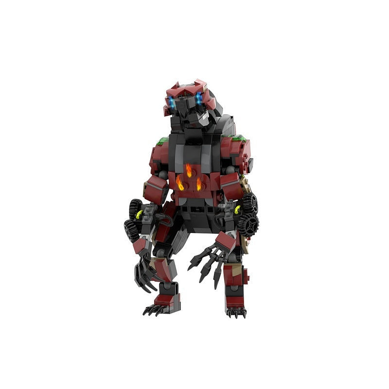 Post-Apocalyptic Bionic Fire Bear Mecha MOC Building Kit - 2