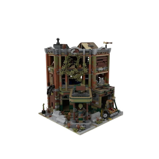 Post-Apocalyptic Corner Garage MOC Modular Building Kit - 1