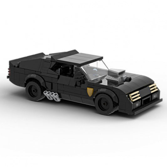 Post-Apocalyptic V8 Interceptor Muscle Car Building Kit | Compatible MOC - 1