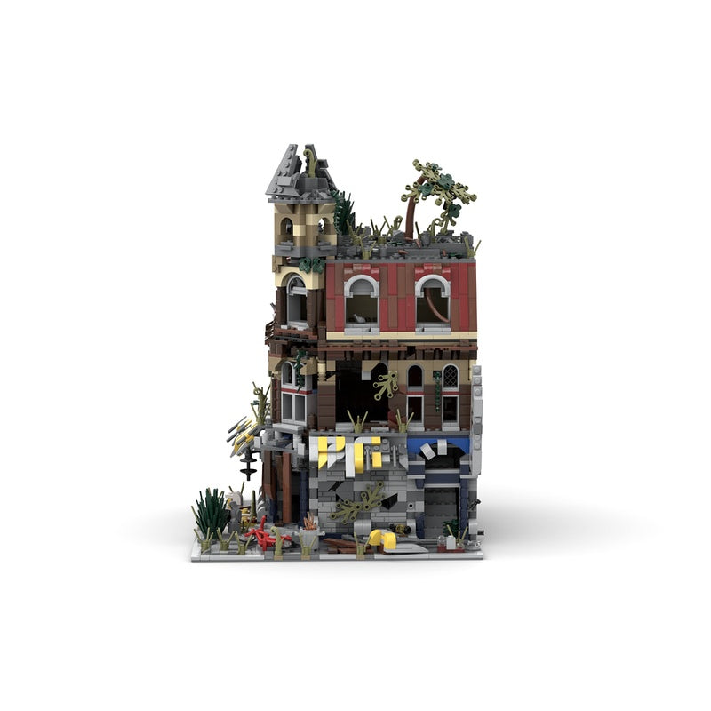 Postapocalyptic Corner Café MOC Modular Building Kit - 3