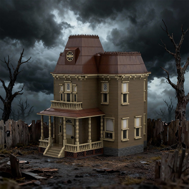 Psycho House MOC Building Kit | Haunted Architecture Diorama Model - 2
