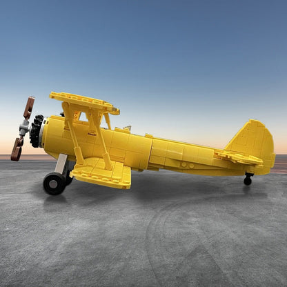 PT-17 Stearman Biplane MOC Building Kit | Classic Aircraft Model - 3