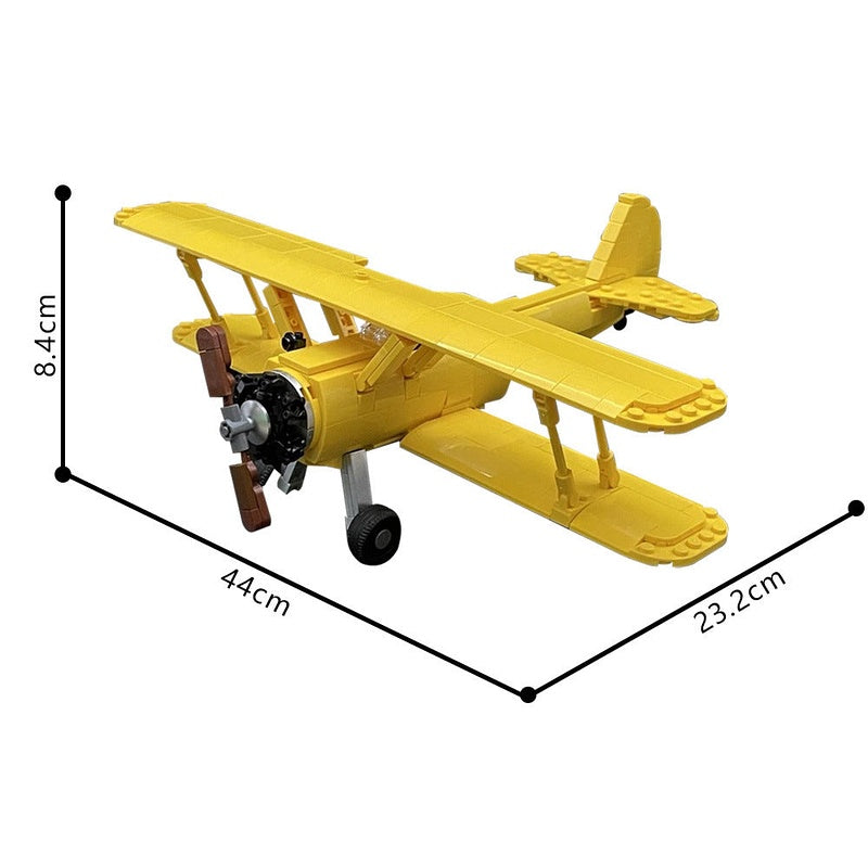 PT-17 Stearman Biplane MOC Building Kit | Classic Aircraft Model - 5