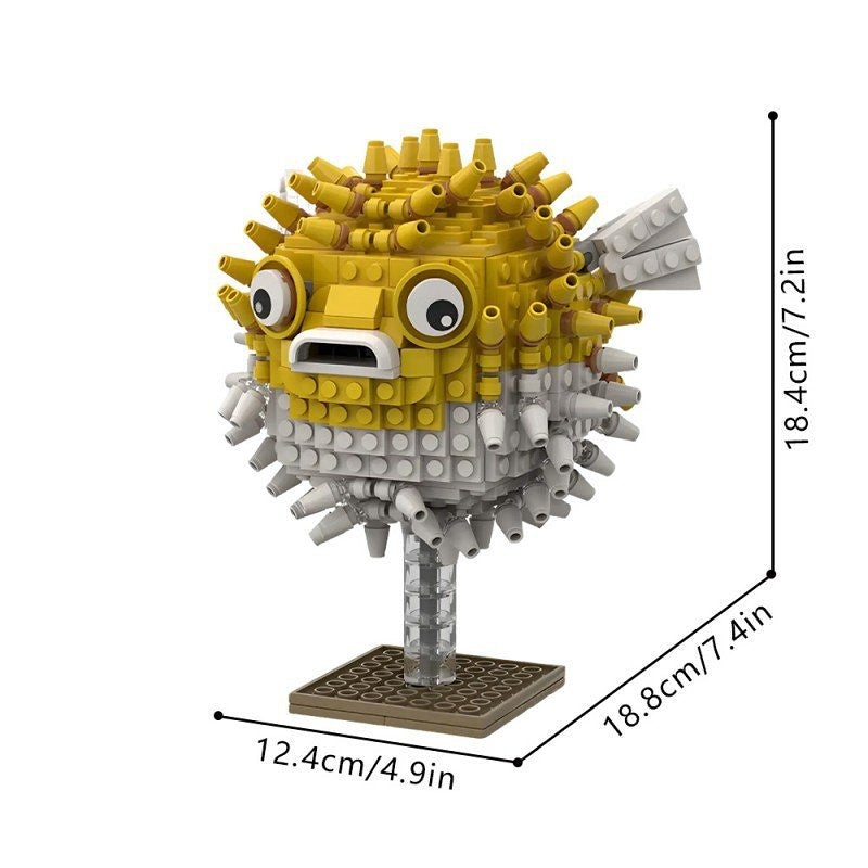Pufferfish MOC Animal Model Building Kit | Ocean Wildlife Display - 3