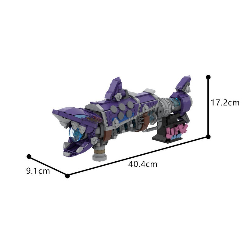 Punk Style Shark Rocket Launcher MOC Building Kit - 4