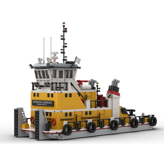 Pusher Barge Tug Building Kit | LEGO-Compatible MOC - 1