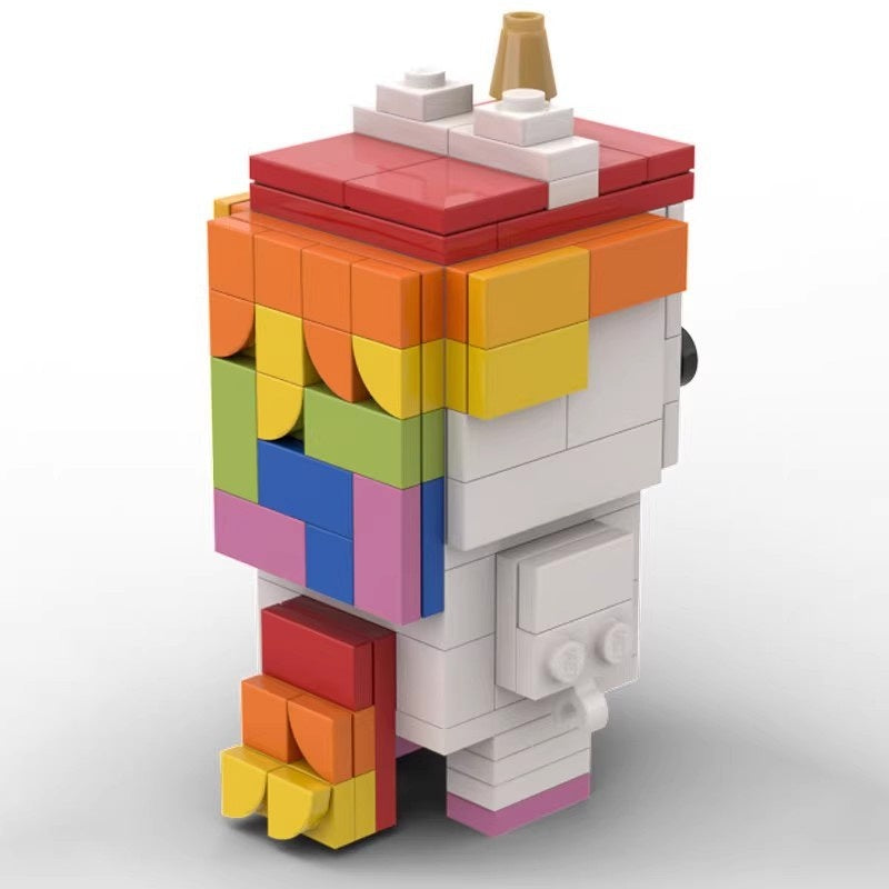 Rainbow Unicorn Fantasy Pony BrickHeadz Building Kit | LEGO-Compatible MOC - 4
