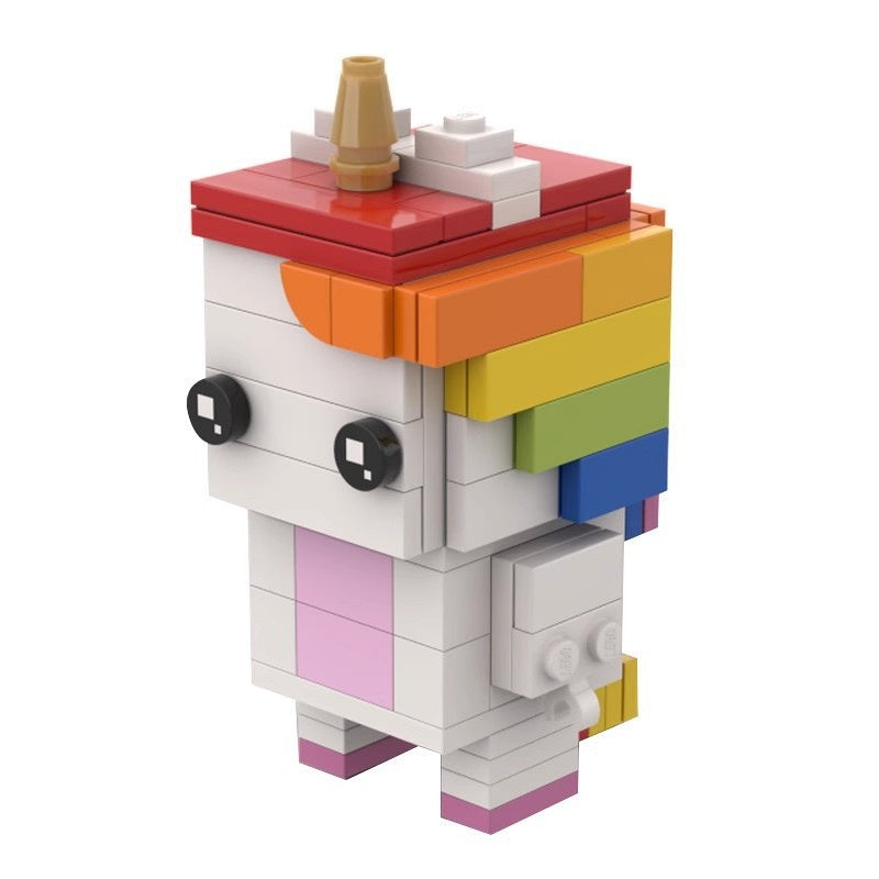 Rainbow Unicorn Fantasy Pony BrickHeadz Building Kit | LEGO-Compatible MOC - 6