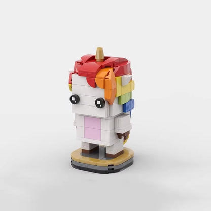 Rainbow Unicorn Fantasy Pony BrickHeadz Building Kit | LEGO-Compatible MOC - 7