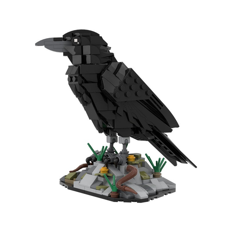 Raven MOC Building Kit | Dark Wildlife Bird Display Model Kit - 1