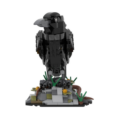 Raven MOC Building Kit | Dark Wildlife Bird Display Model Kit - 3