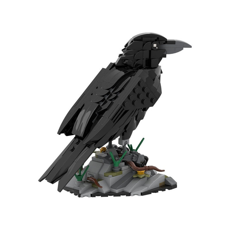 Raven MOC Building Kit | Dark Wildlife Bird Display Model Kit - 5