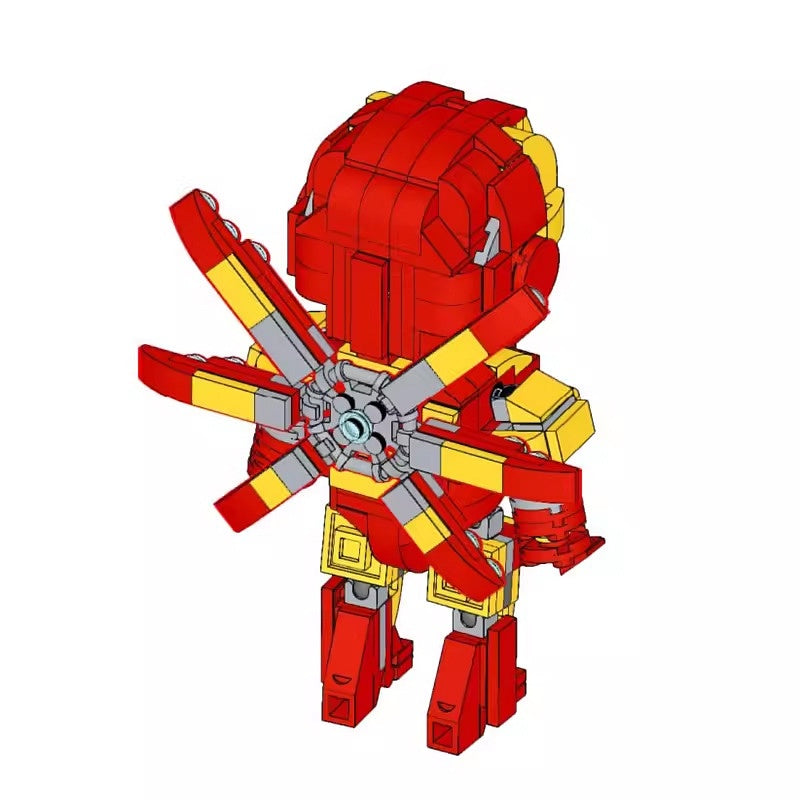 Red Armor Hero Mecha Suit Building Kit | LEGO-Compatible MOC - 2