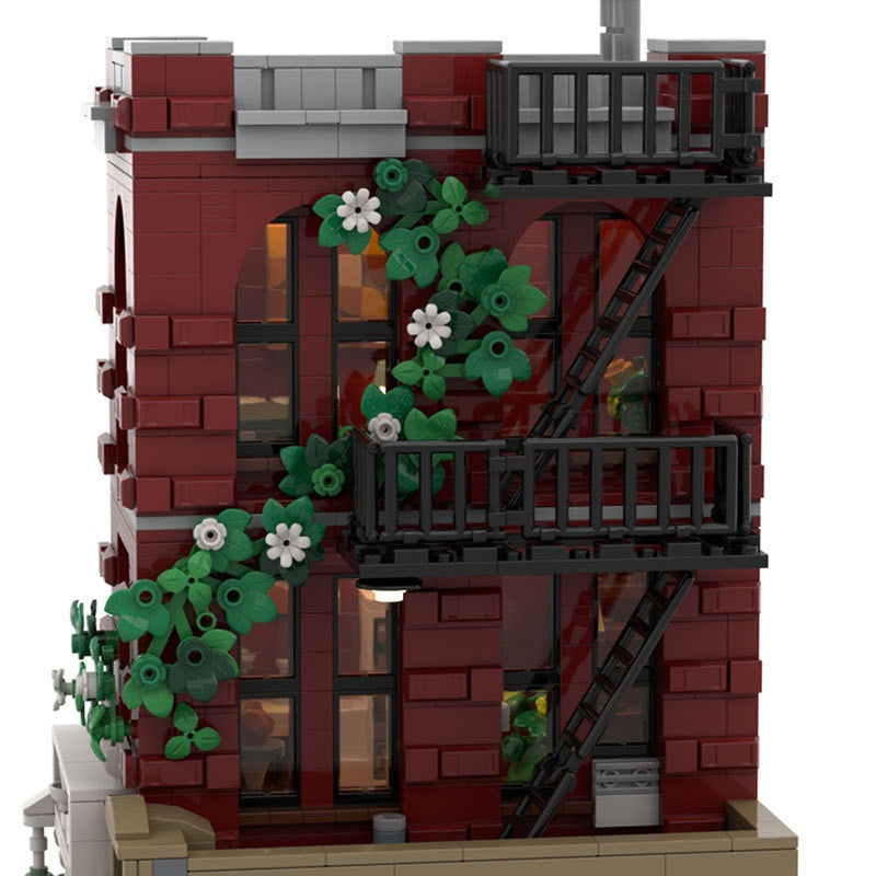 Red Brick Pottery Shop & Apartment MOC Building Kit - 3
