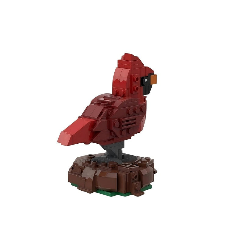 Red Cardinal Bird MOC Building Kit | Realistic Wildlife Model - 1