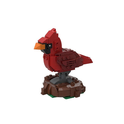 Red Cardinal Bird MOC Building Kit | Realistic Wildlife Model - 2