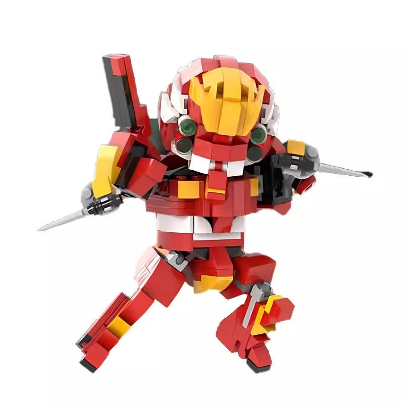 Red Cybernetic Mecha MOC Building Kit | Futuristic Robot Figure Model - 1