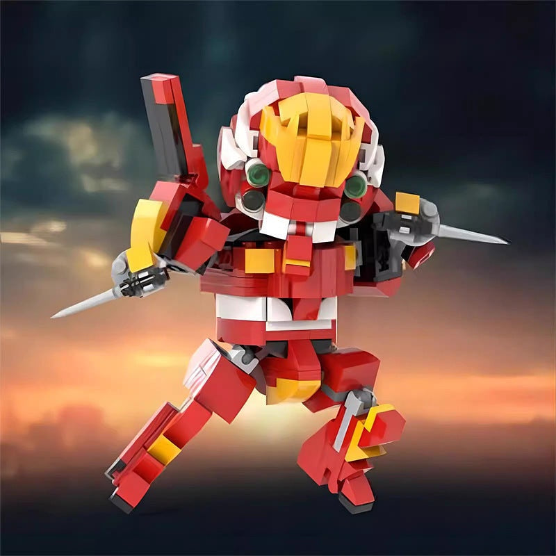 Red Cybernetic Mecha MOC Building Kit | Futuristic Robot Figure Model - 2
