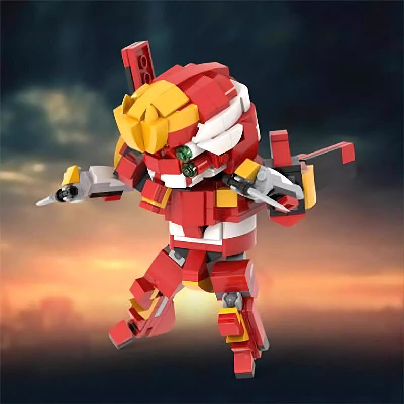 Red Cybernetic Mecha MOC Building Kit | Futuristic Robot Figure Model - 6