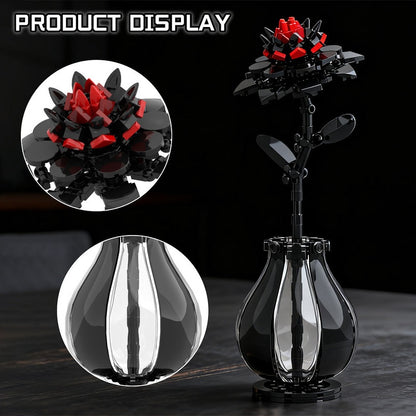 Red Dahlia MOC Building Kit | Botanical Flower Display Model - 2