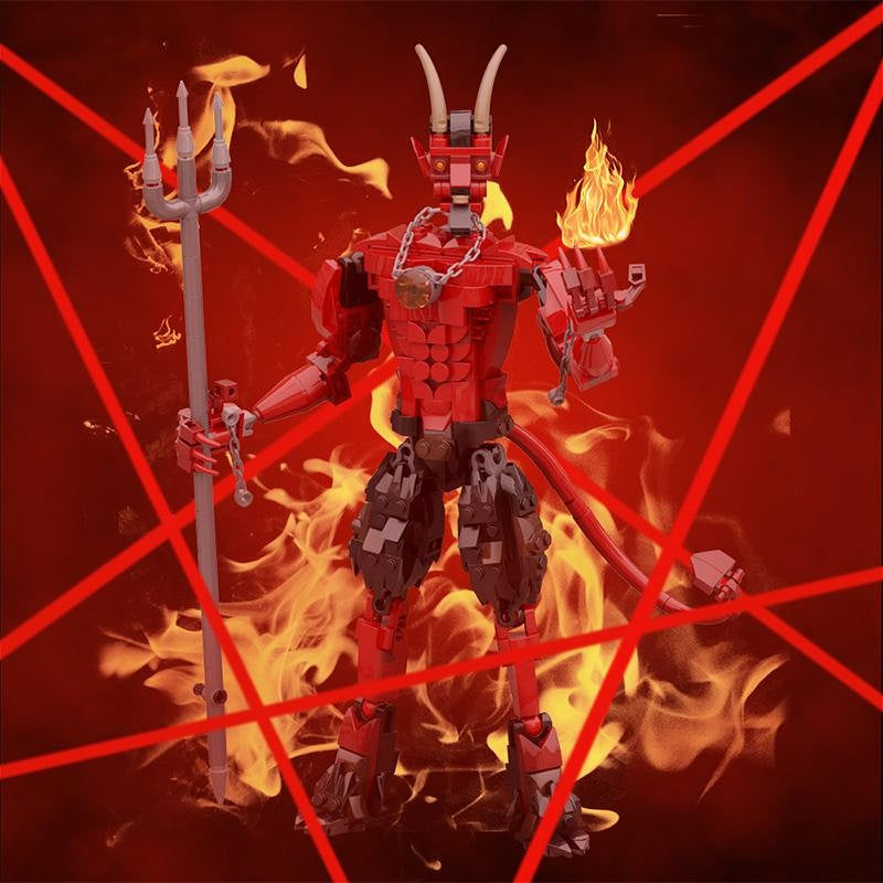 Red Devil Monster MOC Building Kit | Fantasy Character Figure Model - 2