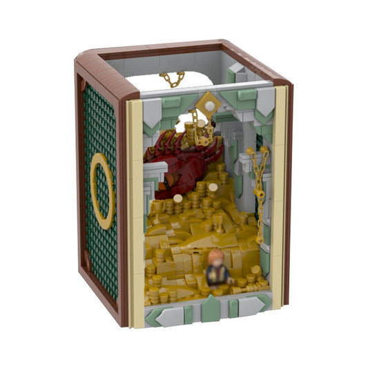 Red Dragon Treasure Hoard Book Nook Building Kit | LEGO-Compatible MOC - 4