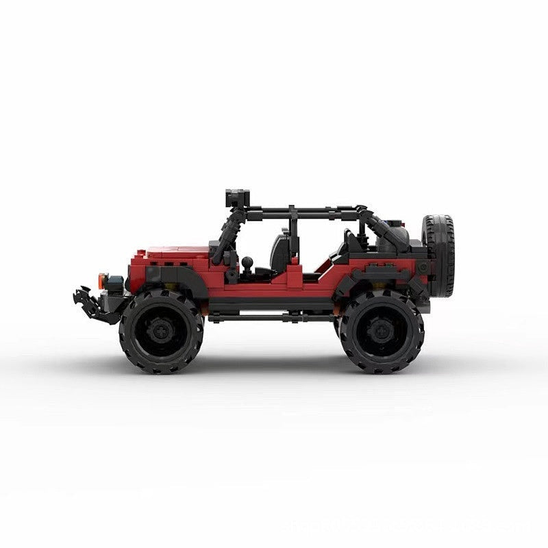 Red Off-Road 4x4 Crawler MOC Building Kit | Adventure Vehicle Model - 3