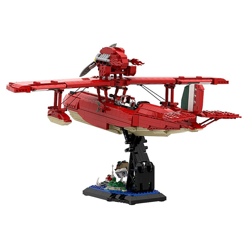 Red Seaplane Building Kit | LEGO-Compatible MOC - 2