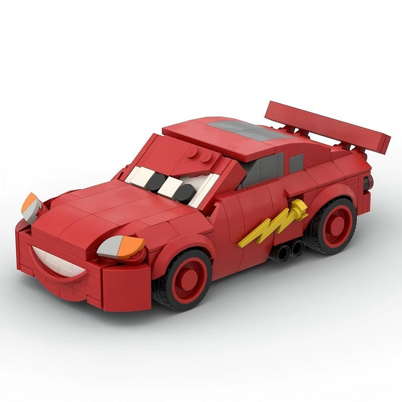 Red Stock Car MOC Building Kit | Animated Style Racing Vehicle Model - 1