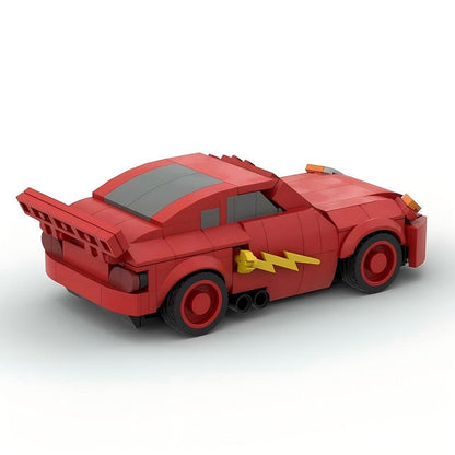 Red Stock Car MOC Building Kit | Animated Style Racing Vehicle Model - 3