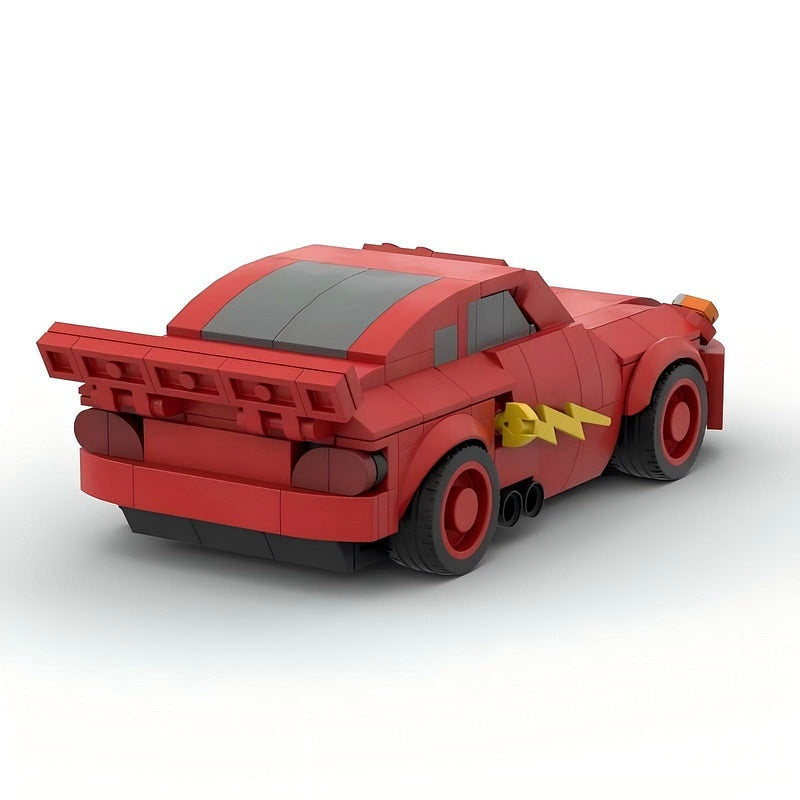 Red Stock Car MOC Building Kit | Animated Style Racing Vehicle Model - 4
