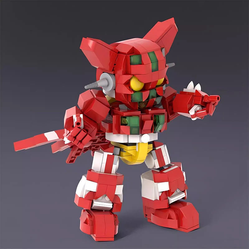 Red Transformation Robot Robo 1 MOC Building Kit | Mecha Figure Model - 3