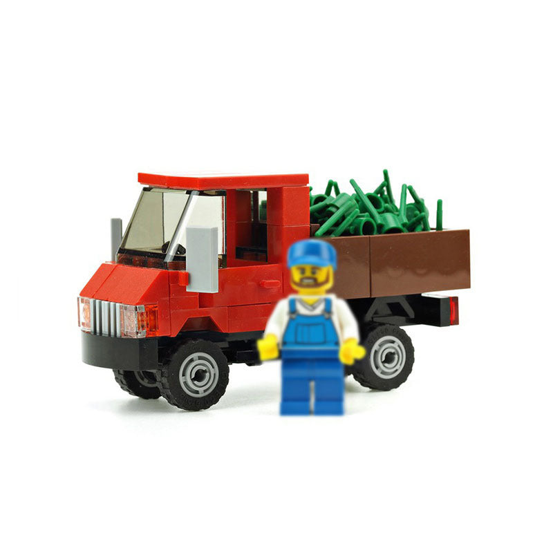 Red Truck Building Kit | LEGO-Compatible MOC - 3