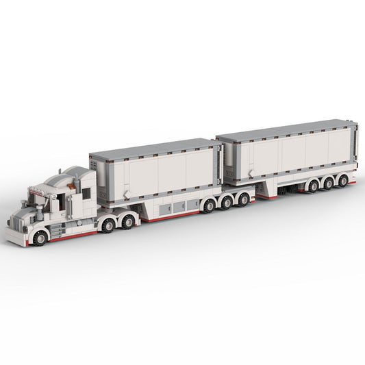 Refrigerated B-Type Dual Transport Truck MOC Building Kit | Cargo Vehicle - 1