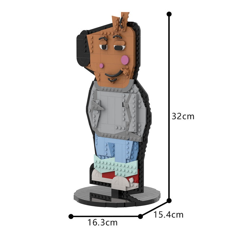 Relaxed Cartoon Character MOC Building Kit | Cute Figure Display Model - 4