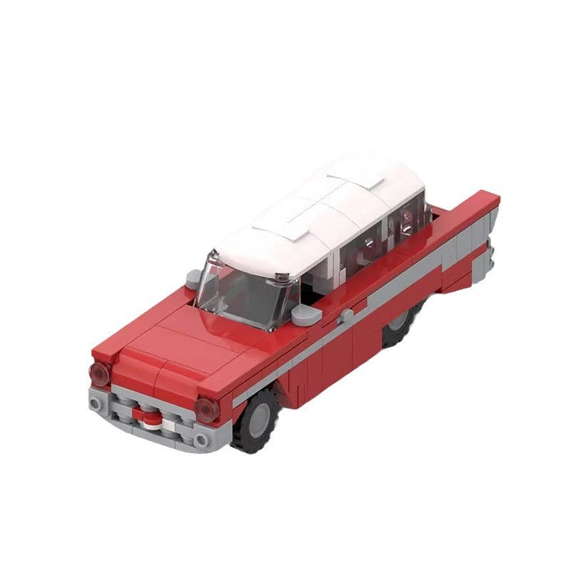 Retro 1957 Vintage Station Wagon Building Kit | 6-Wide LEGO-Compatible MOC - 5