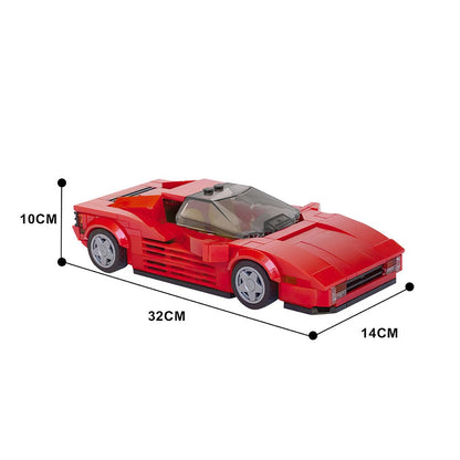 Retro 1980s Italian Sports Car Building Kit | 8-Wide LEGO-Compatible MOC