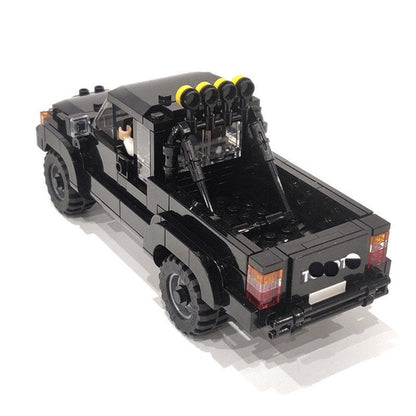 Retro 1980s Time Travel Movie Pickup Truck 4x4 Building Kit - 3