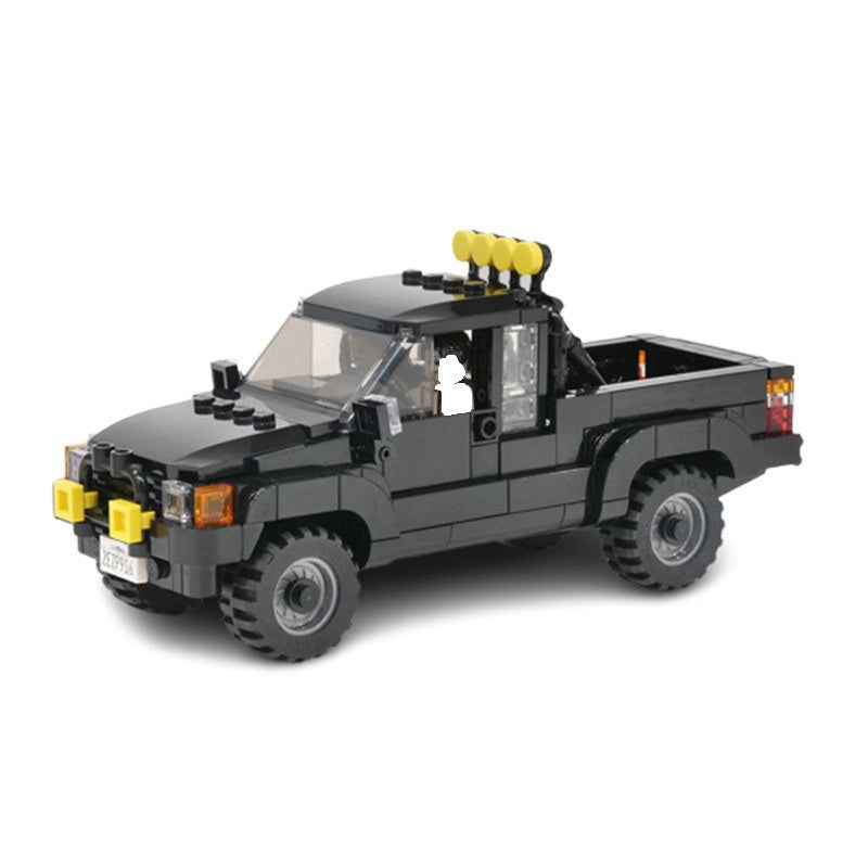 Retro 1980s Time Travel Movie Pickup Truck 4x4 Building Kit | LEGO-Compatible MOC - 1
