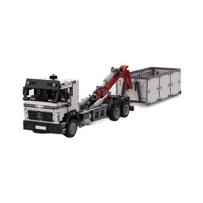 Retro 3-Axle Hookloader Truck MOC Building Kit | Cargo Vehicle - 1