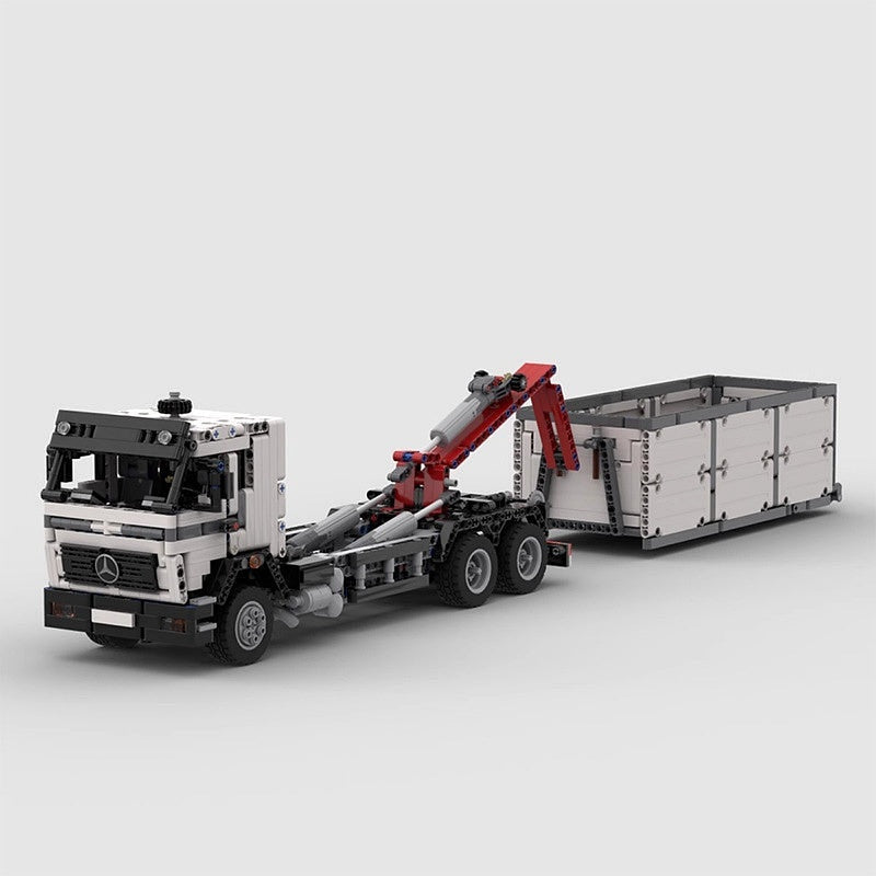 Retro 3-Axle Hookloader Truck MOC Building Kit | Cargo Vehicle - 2