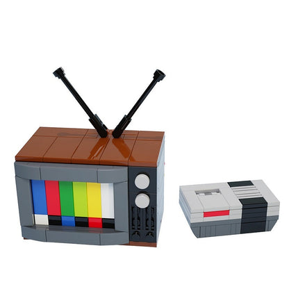 Retro 8-Bit Game Console & CRT TV MOC Building Kit | Vintage Display - 4