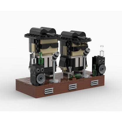 Retro 80s Blues Musicians BrickHeadz Building Kit | LEGO-Compatible MOC - 1